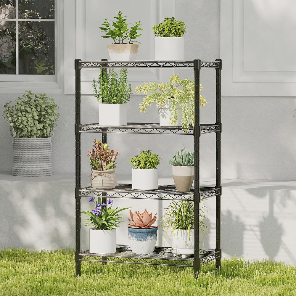 DUMOS 4-Tier Metal Storage Shelves, Shelving Unit, Storage Rack, 23.3" W