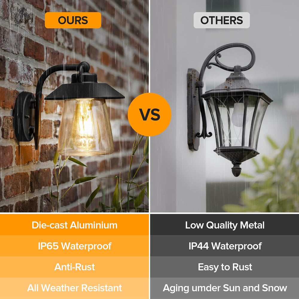 LUTEC Outdoor Indoor Wall Lantern, Farmhouse Barn Wall Sconce Lighting Fixtur...