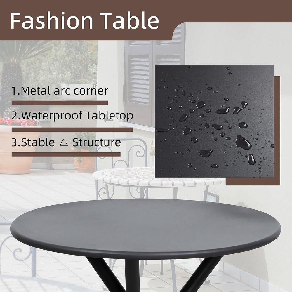 Shintenchi 3 Pieces Patio Bistro Sets, Outdoor Textilene Fabric Conversation ...