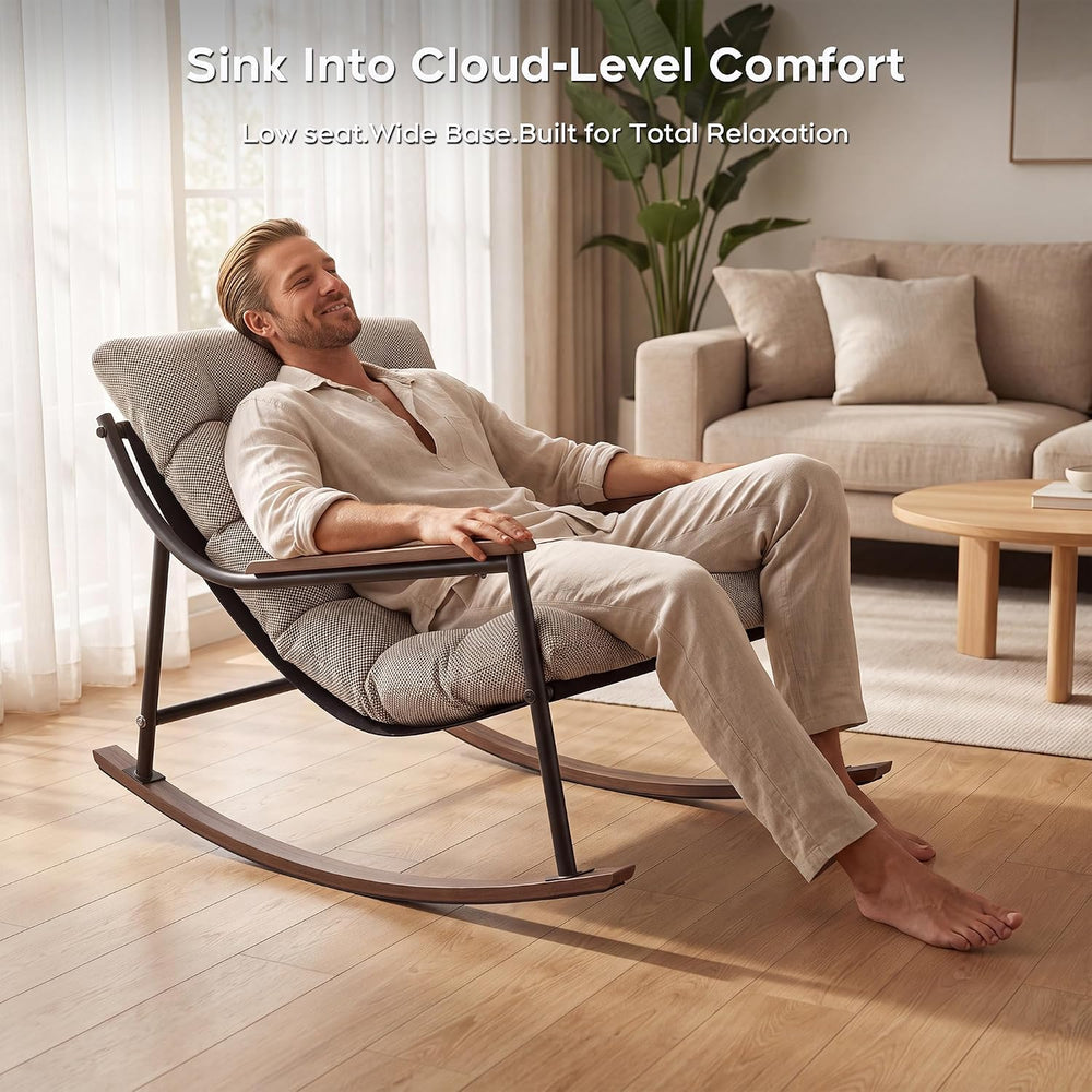 Papasan Rocking Chair with Armrest Set of 2 Outdoor Indoor