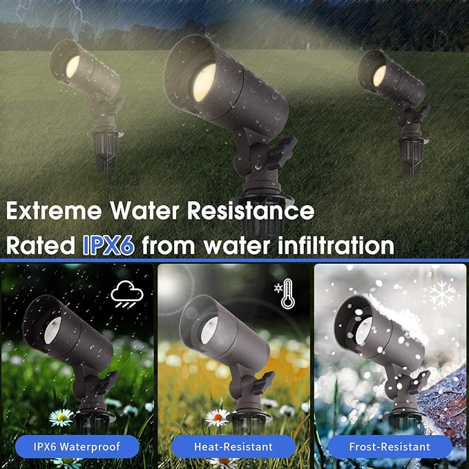 E ENERGETIC LIGHTING LED Landscape Lights with Connectors, 12V Low Voltage, W...