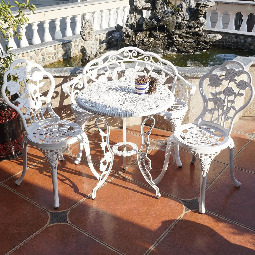 KAILI Outdoor Outdoor Tables and Chairs cast Aluminum Four piece Set, Includi...