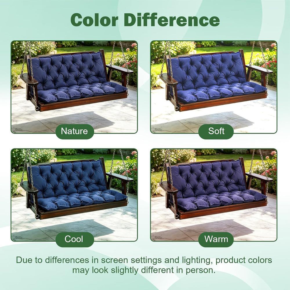 Porch Swing Cushions, 60x40 Inch Outdoor Bench Cushion, Waterproof Swing Cush...
