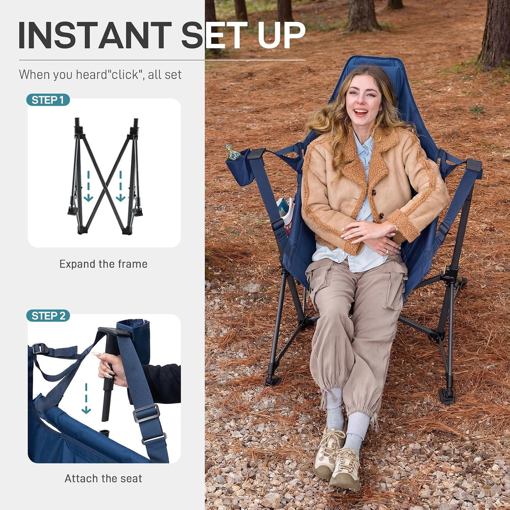 EVER ADVANCED Hammock Camping Chair, Oversized Heavy Duty Swing Chair with De...