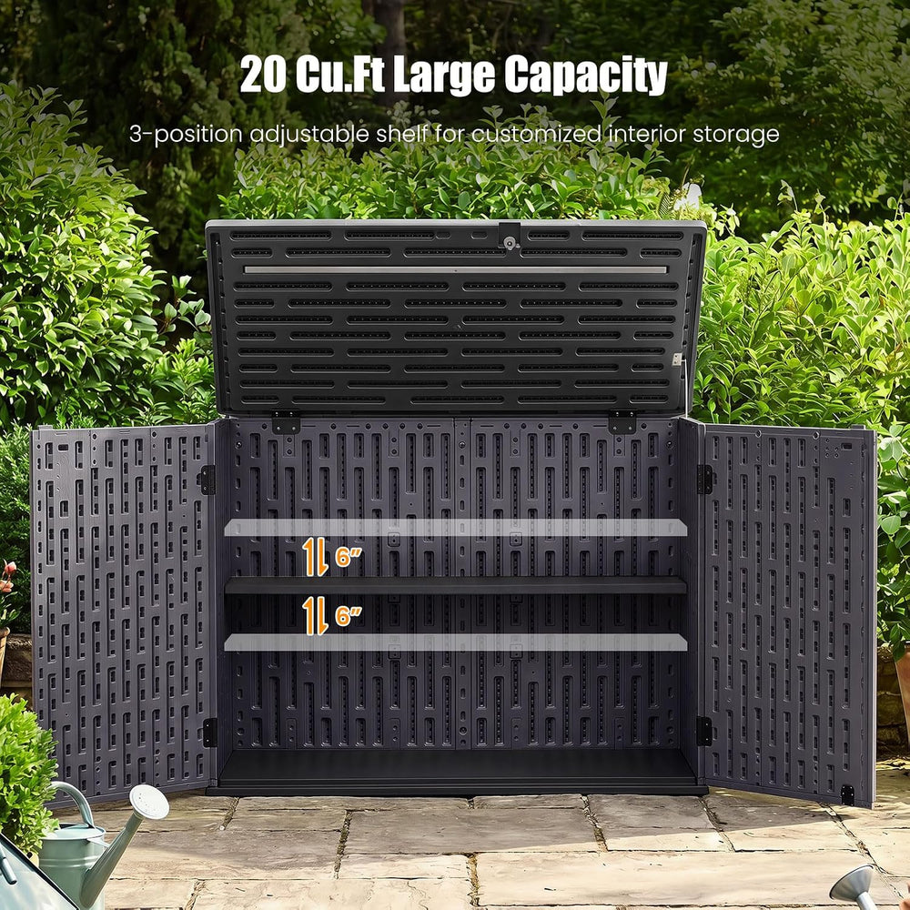 Tangkula 20 Cu.Ft Large Outdoor Storage Cabinet w/Adjustable Shelf
