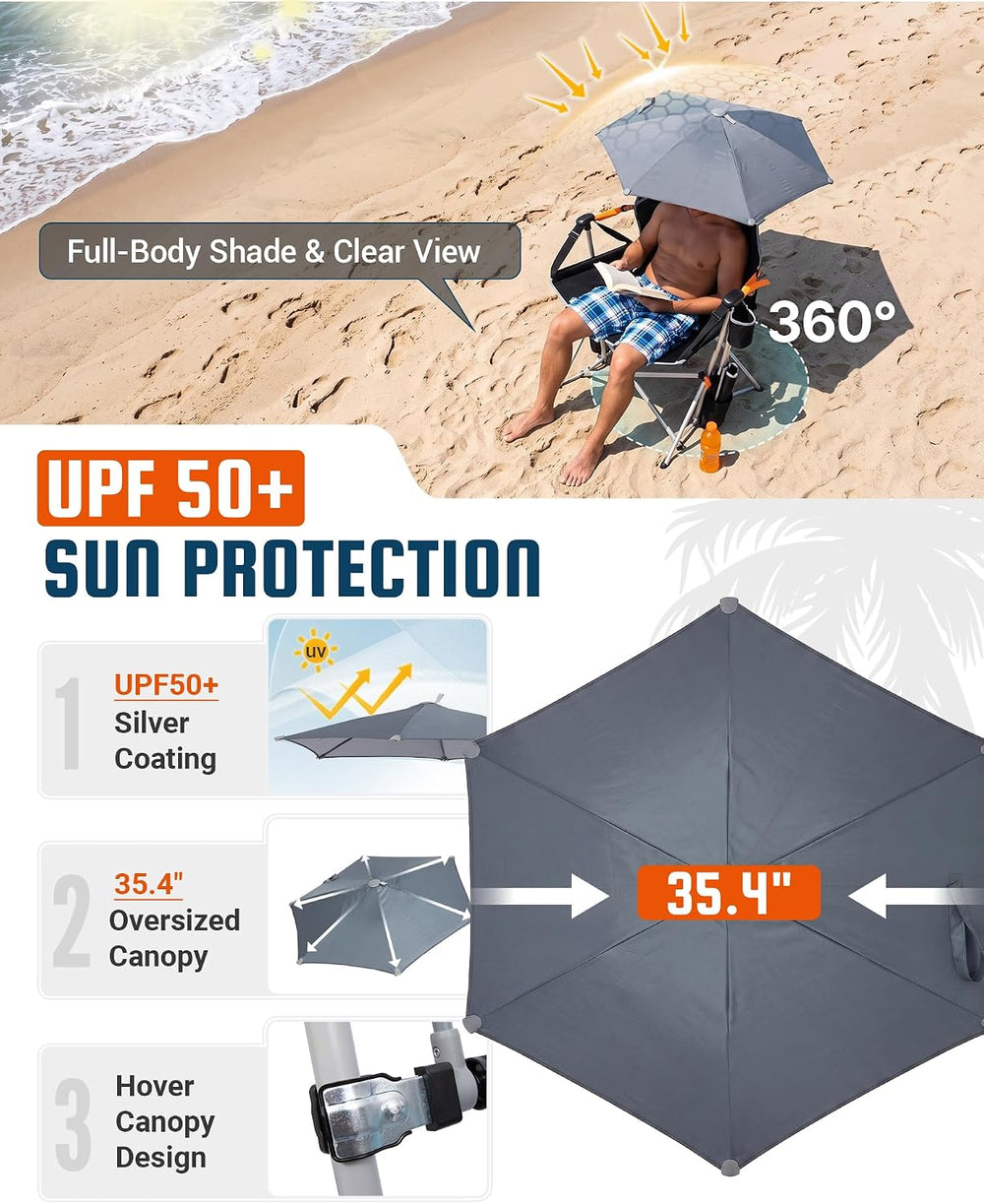 KingCamp Hammock Chair with Umbrella & Footrest,Camping Chair with Canopy