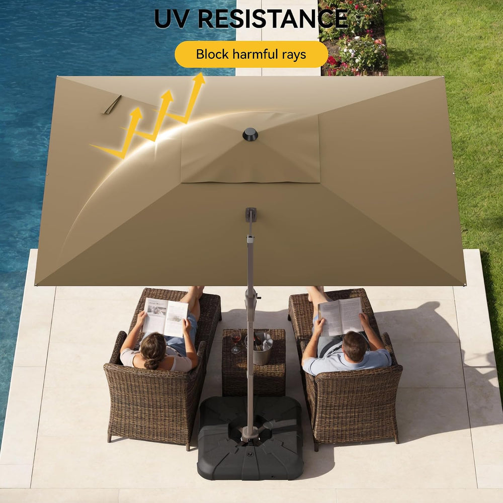 9x12 FT Cantilever Patio Umbrella, Large Rectangular Offset Outdoor Umbrella ...