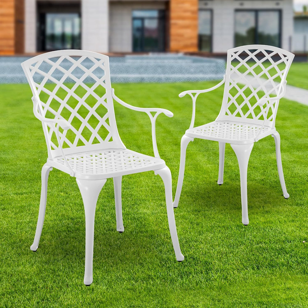 Patio Chairs Set of 2 Aluminum Bistro Patio Chairs with Armrest
