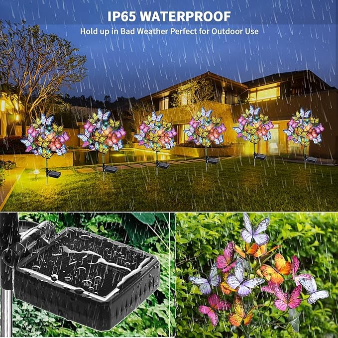 Solar Garden Lights Outdoor Waterproof Decorative Solar Lights Outdoor 8 Pack...