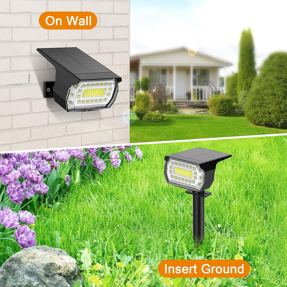 LANSOW Solar Spot Lights Outdoor IP67 Waterproof, 4 Pack/76 LED, Cool White