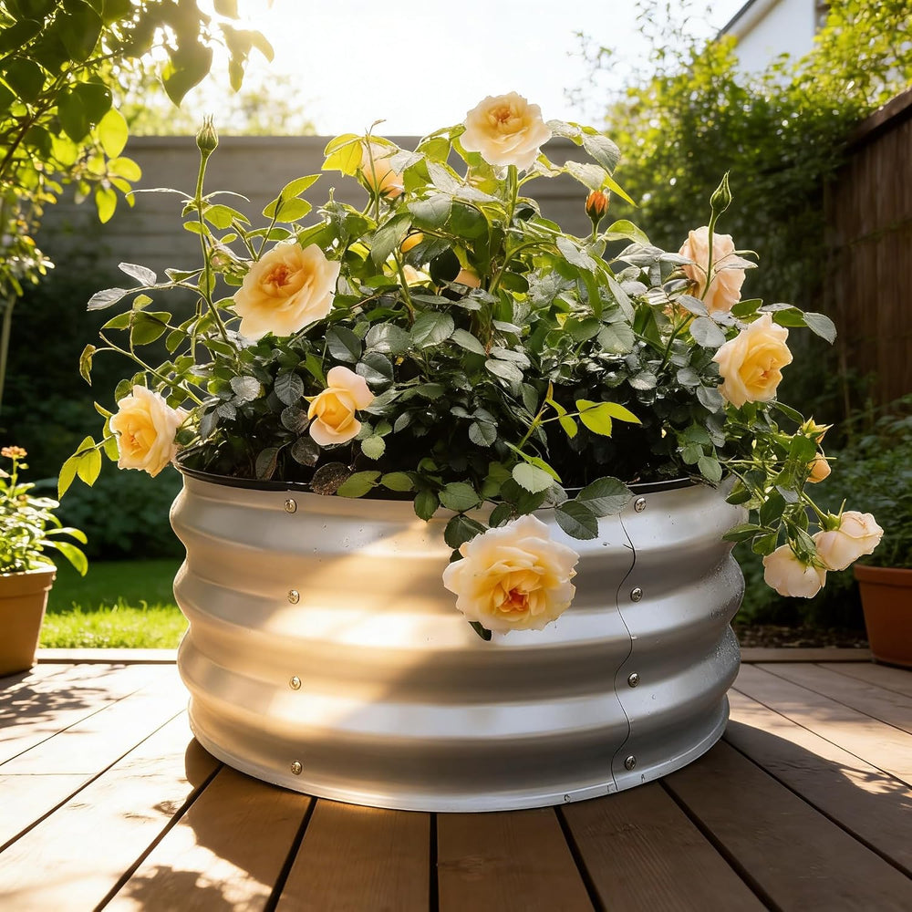 GARDMAX 2 Pack 2x2x1FT Galvanized Round Raised Garden Bed Kit, Metal Planter ...