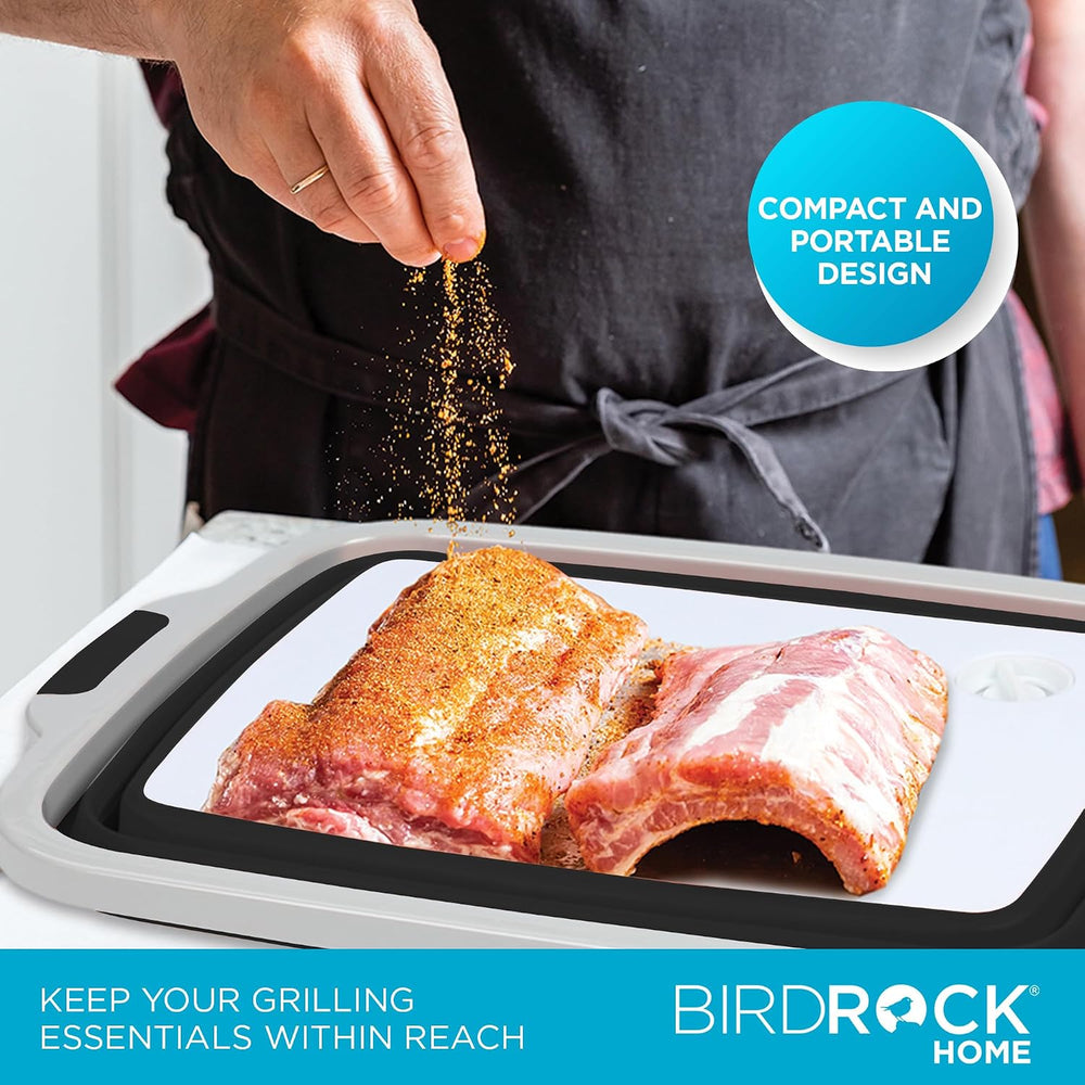 BIRDROCK HOME Collapsible Large BBQ Prep Tub & BBQ Resting Bag - Multi-Fu...
