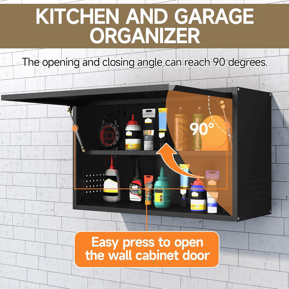 Coolsun Garage Wall Cabinet with Up-Flip Door, 19.7" H Metal Wall Cabinet