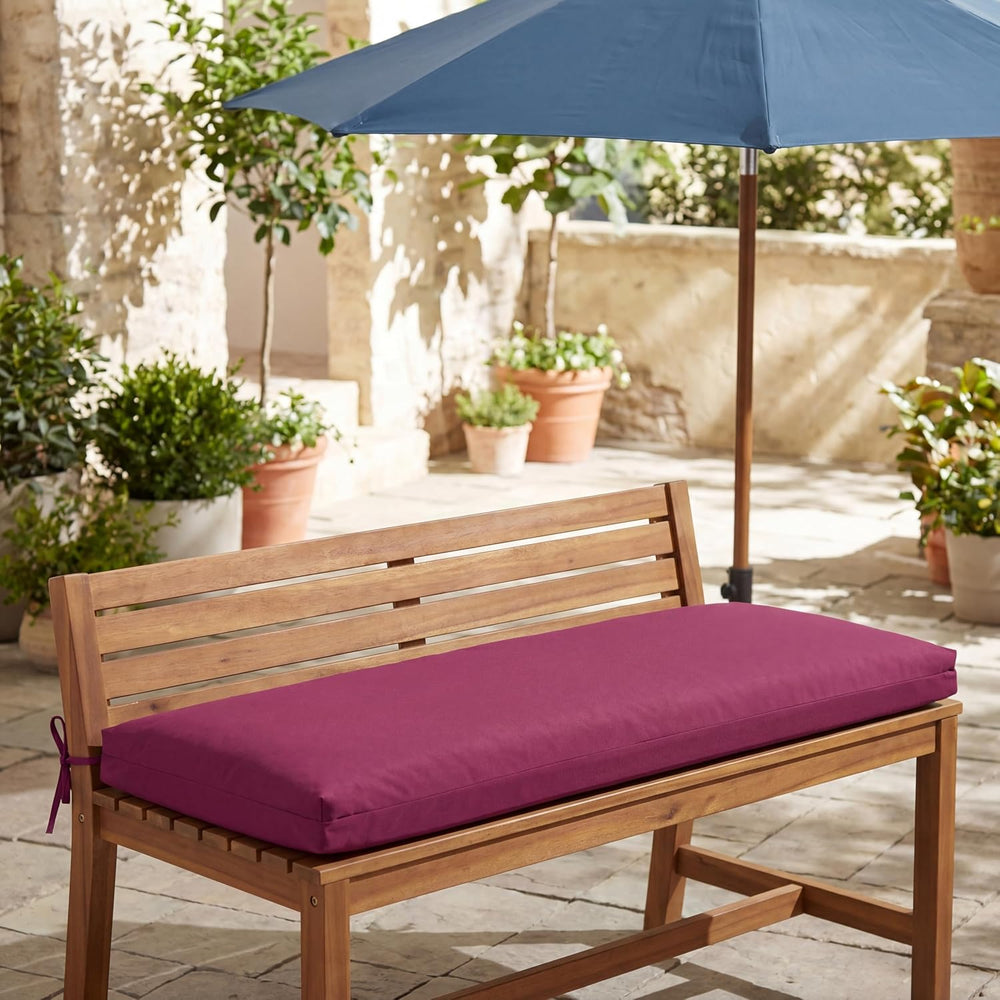 baibu Waterproof Outdoor Bench Cushion with Ties, 45 x 16 x 3.5 Inch, Red
