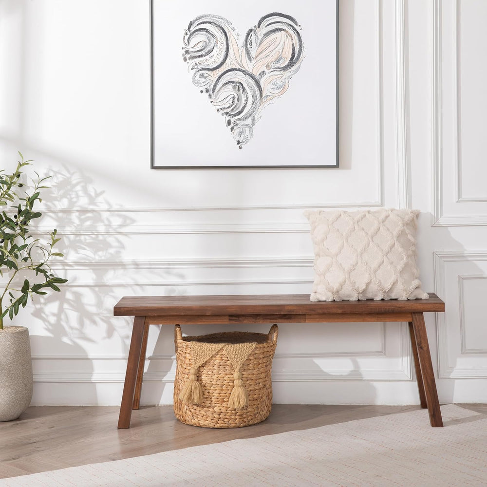 VICTORY RELAX Solid Wood Bench - Minimalist Design, Acacia Wood Construction,...