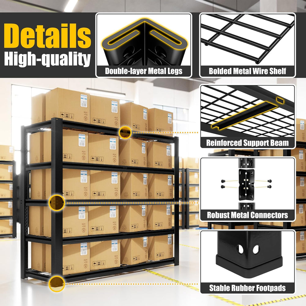 PrimeZone 48"W X 24"D X 72"H 5 Tier Heavy Duty Garage Shelving...