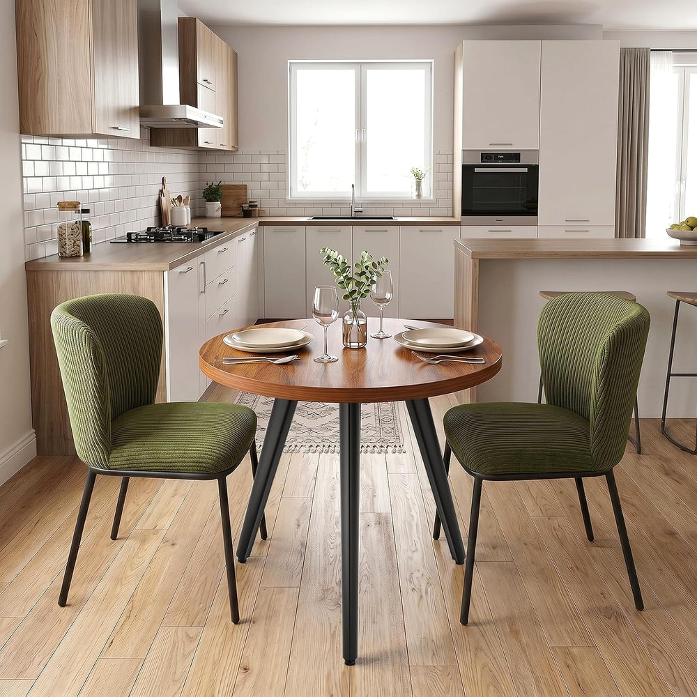 31.5" Round Dining Table Set for 2, Small Kitchen Table and Chairs Set