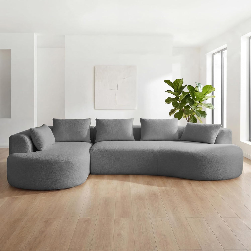 122" Modern Curved Oversized Sectional Sofa with Left Chaise for Living ...