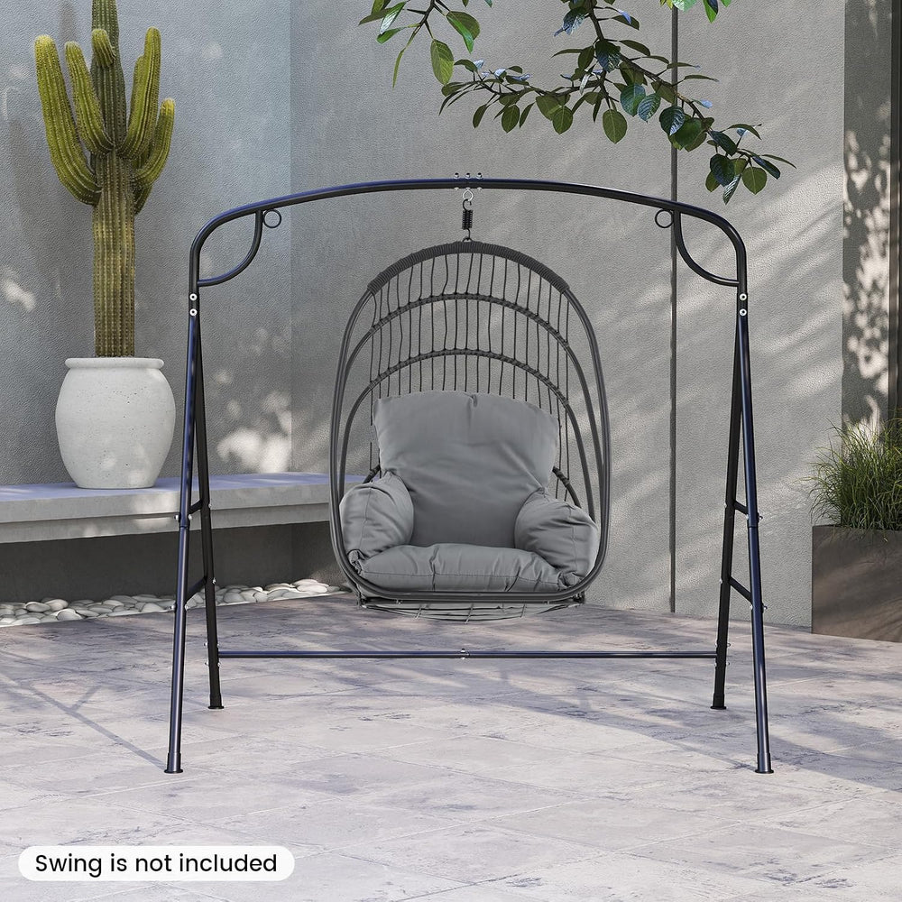GIANTEX 660-Lbs Metal Hammock Stand - Heavy Duty Porch Swing Stand w/ 4 Suppo...