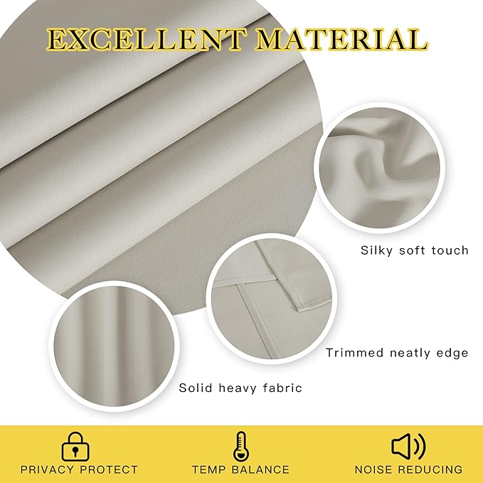 NICETOWN Extra Wide Blackout Sliding Door Curtains 108 inch Length - Grommet ...