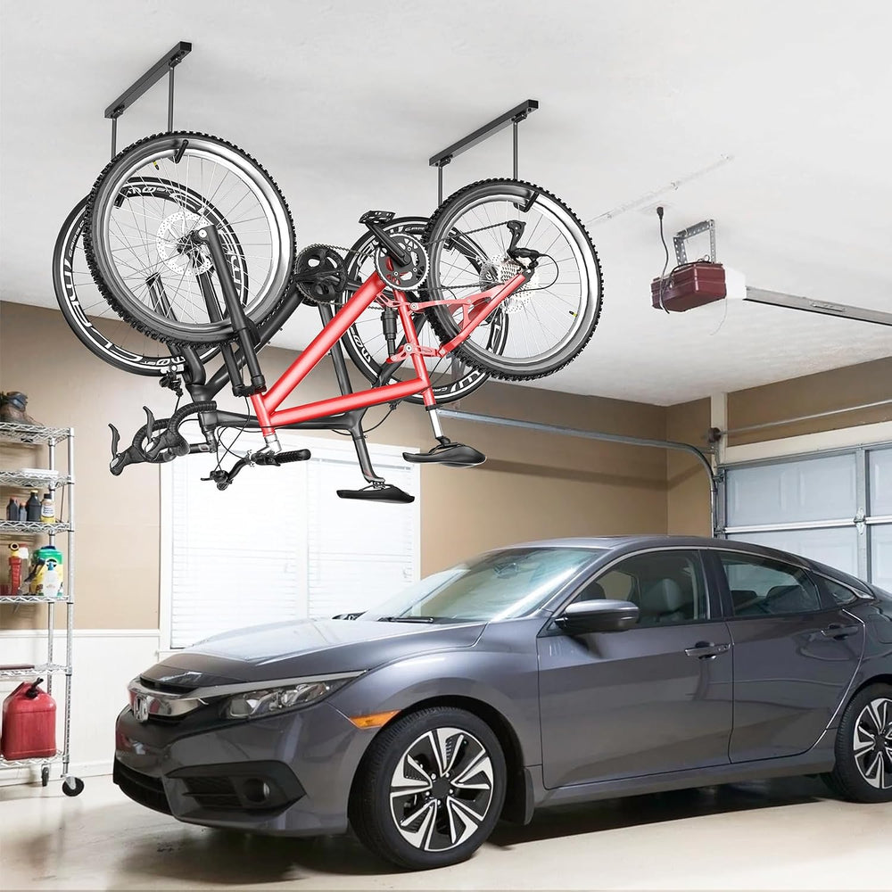 TORACK Overhead Bike Rack for Garage, Ceiling-Mounted Bicycle Storage Hooks
