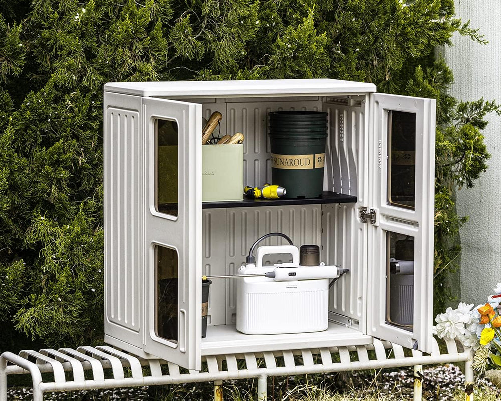 Outdoor Storage Cabinet Waterproof,Resin Garage and Laundry Room Wall Mounted...