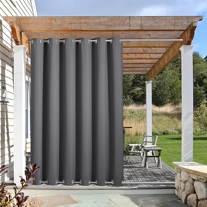 NICETOWN Blackout Outdoor Patio Curtain & Drape Waterproof, Top and Botto...