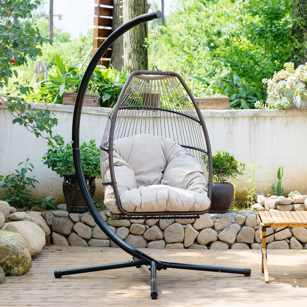 Egg Chair Hammock Chair Basket Chair Hanging Swing Chair UV Resistant Cushion...