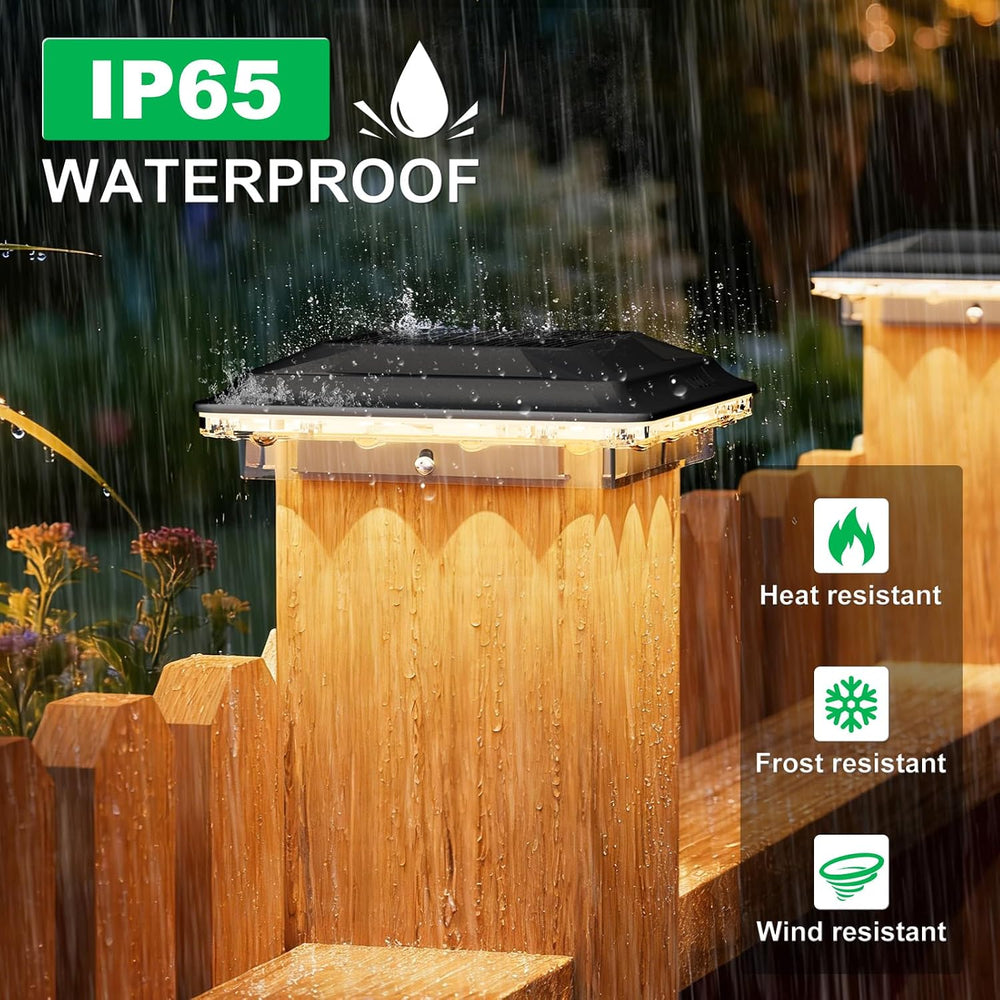 Upgraded Solar Post Cap Lights Outdoor 12pack, 3-in-1 Selectable Color (Warm ...