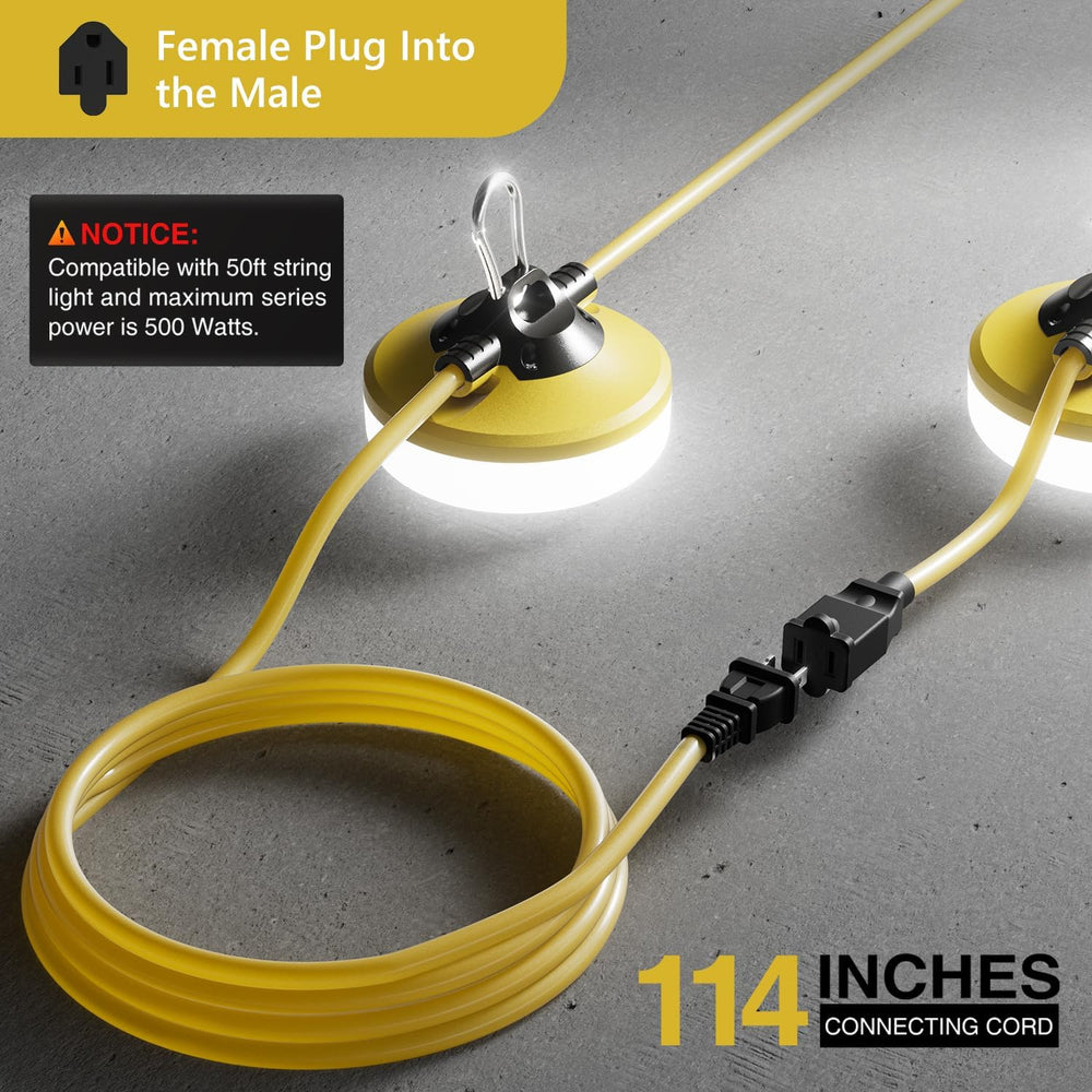 LED Construction String Lights 100FT, 10000 LM, 5000K Daylight LED String Wor...