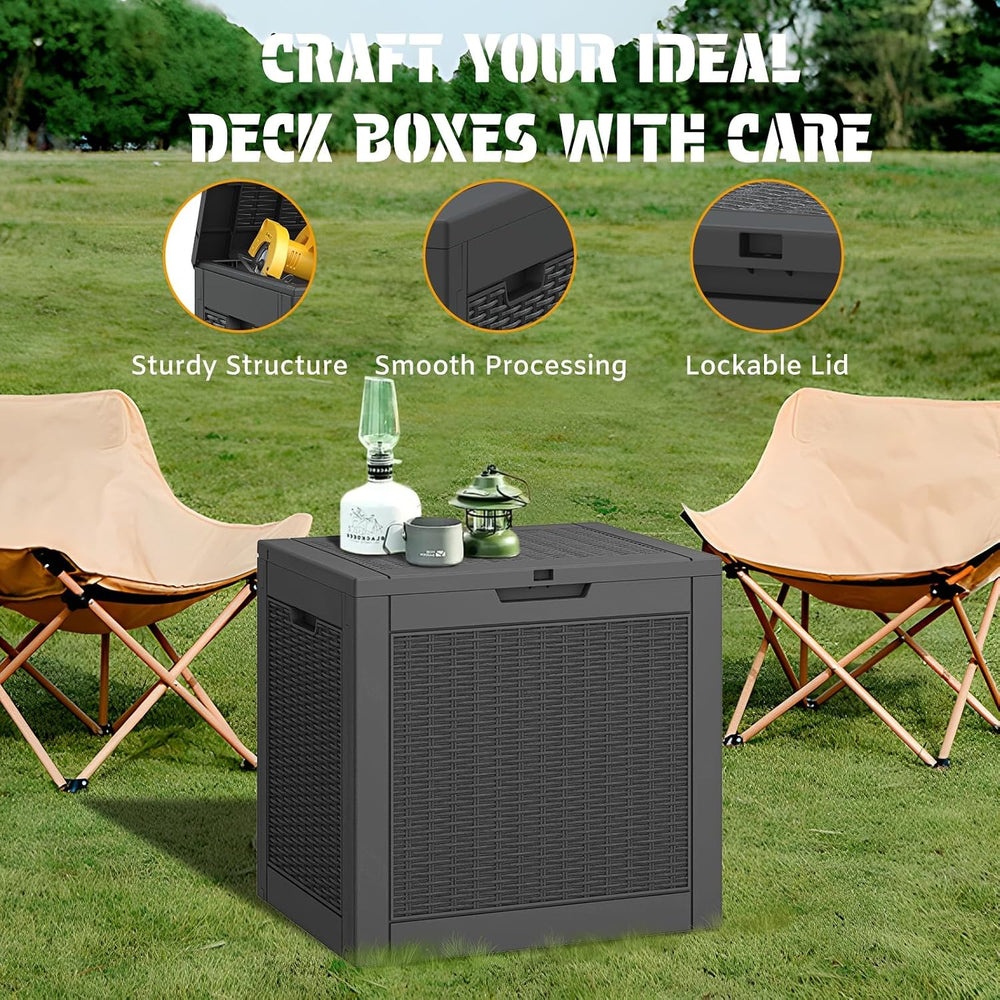 NUNU LAB 30 Gallon Outdoor Storage Box Waterproof, Outside Package Delivery D...