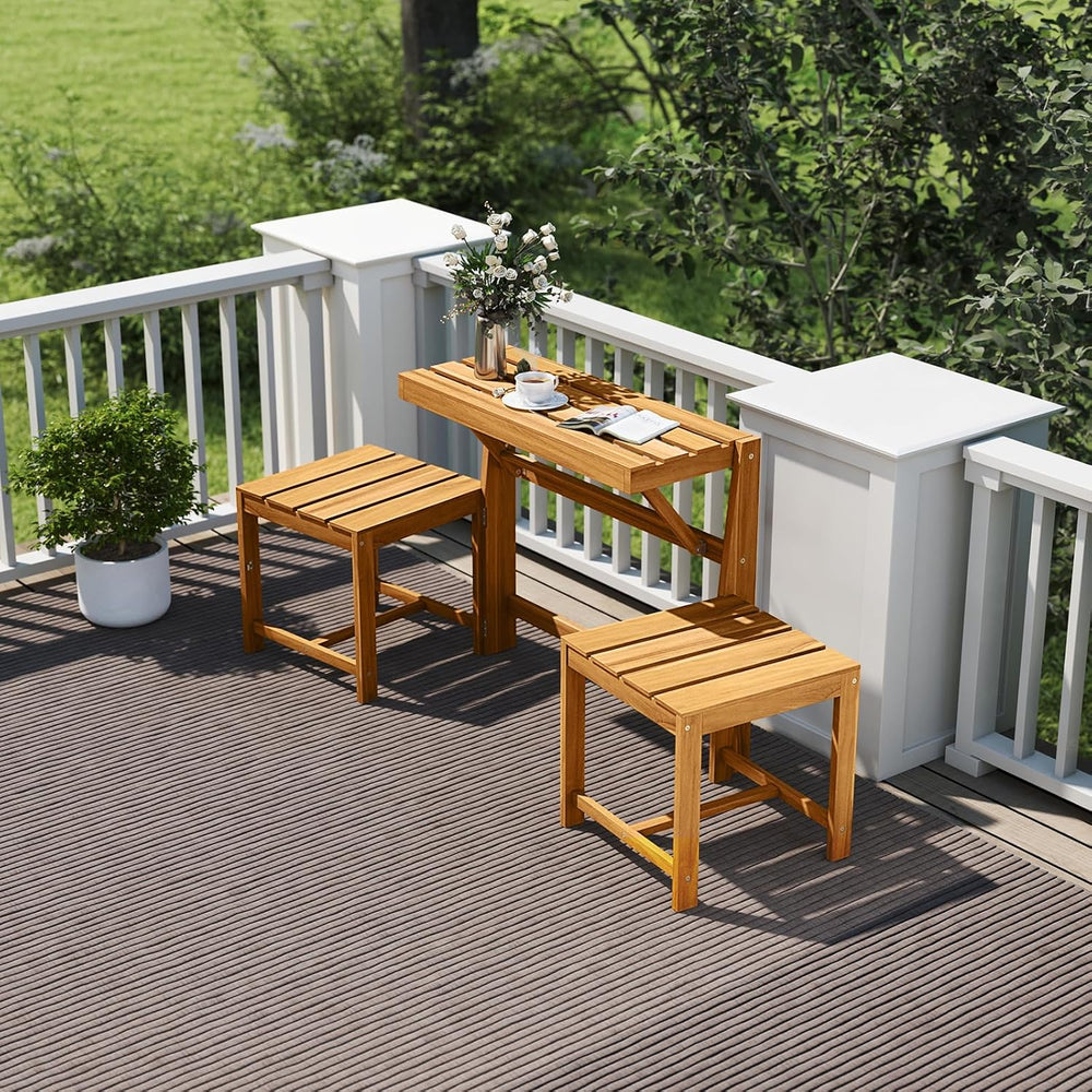 Tangkula 3-in-1 Convertible Bench Bar Table, Patio Convert A Bench