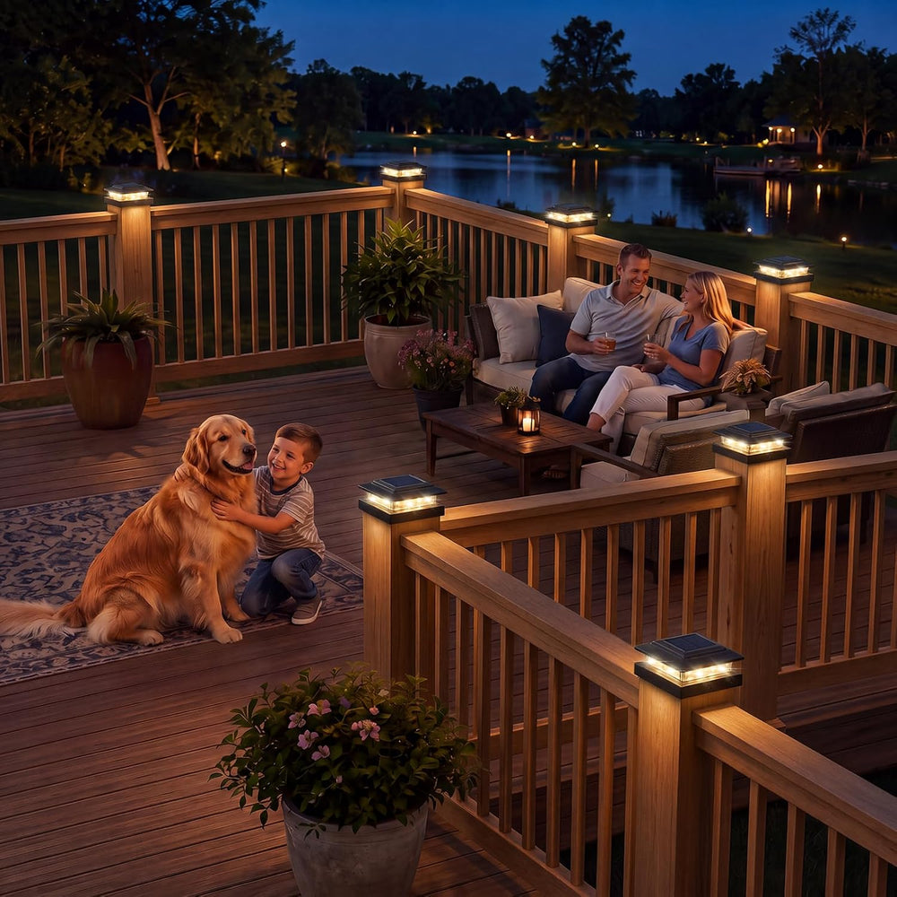 kolpop Solar Post Cap Lights 12 Pack, 3 Lighting Modes& 2 Level Brightness