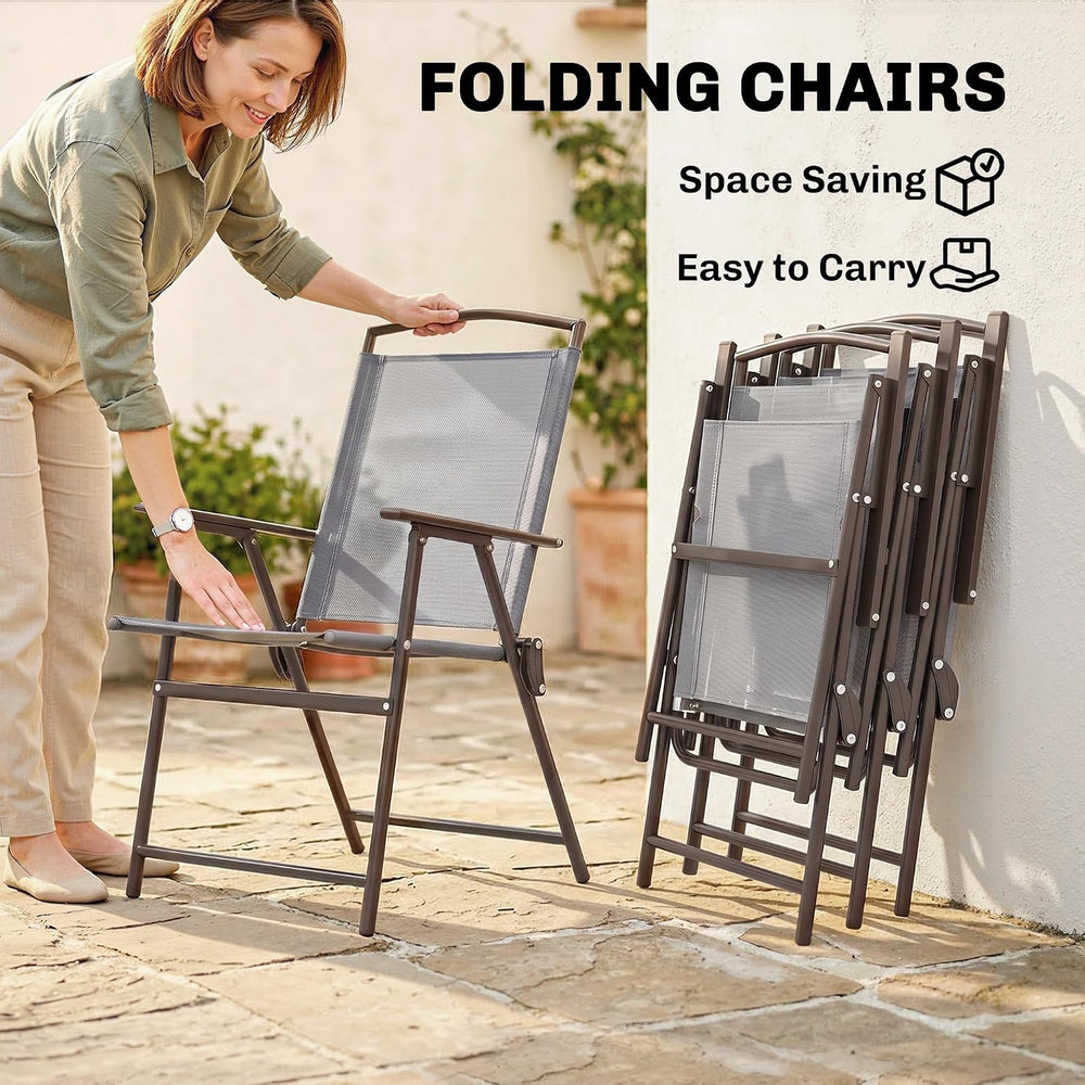 Outsunny 6 Piece Outdoor Patio Dining Set for 4 with Umbrella Gray
