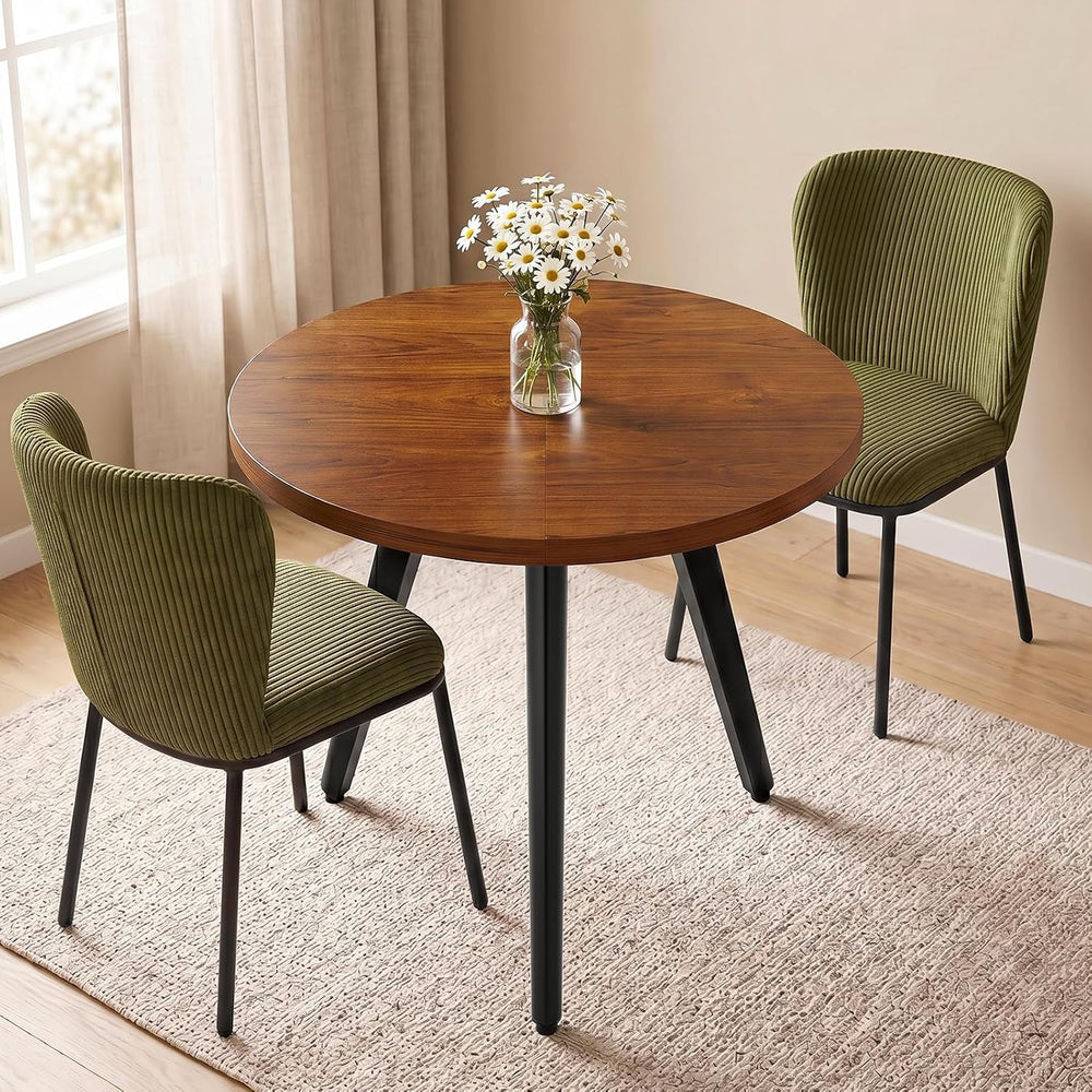 31.5" Round Dining Table Set for 2, Small Kitchen Table and Chairs Set