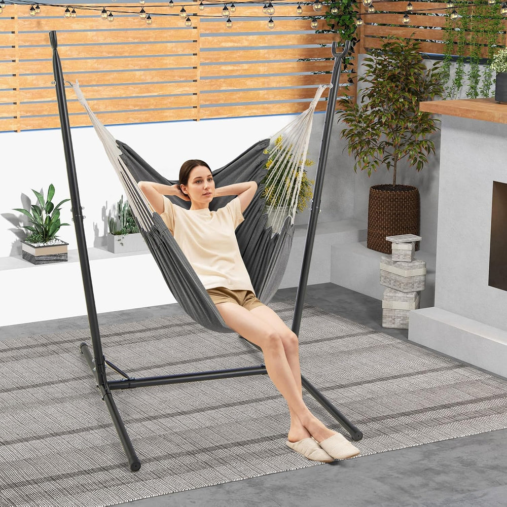 Tangkula Adjustable Hammock Chair with Stand, Sturdy Swing Chair with 6 Adjus...