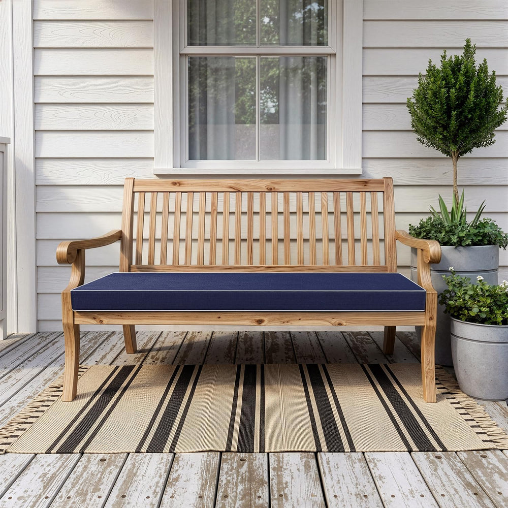 MIULEE Navy Outdoor Bench Cushion 48x18x3 Inch Waterproof for Porch Swing