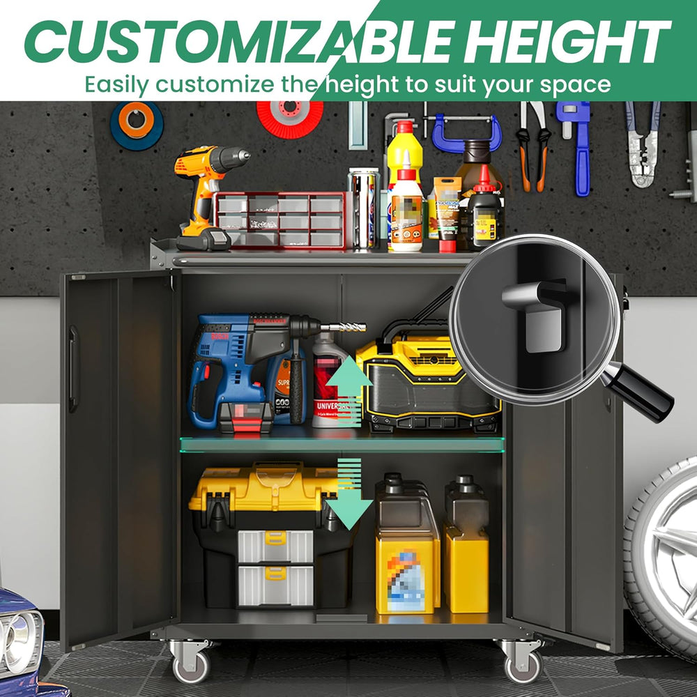 Garage Cabinet System | Heavy Duty Steel All-in-One Modular Garage Cabinet Se...