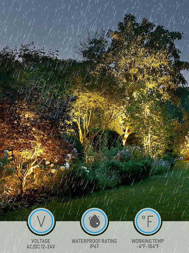 LEONLITE Dia. 4 Inch Well Lights Landscape LED In Ground, Shielded Top, 3000K...