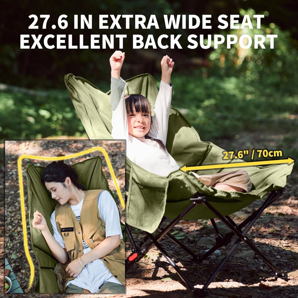 Naturehike Seastar Padded Camping Chair, Oversized 2-Position Adjustable Fold...