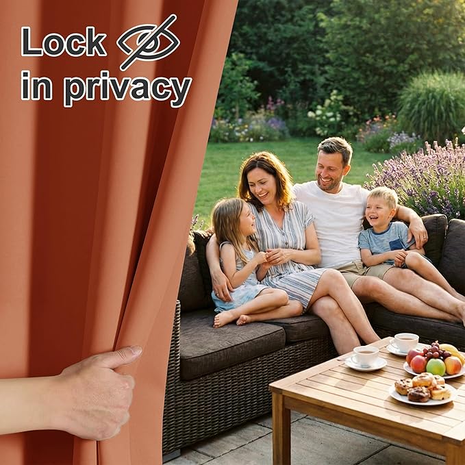 RYB HOME Extra Wide Outdoor Curtains for Patio Waterproof Heavy Duty Thermal ...