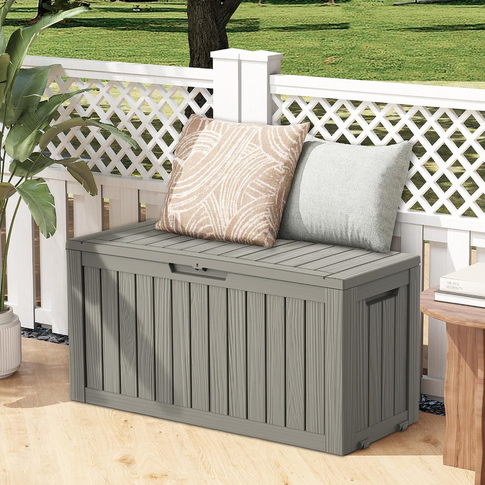 Outdoor Deck Storage Box,80 Gallon Deck Box,Lockable Patio Storage Bench