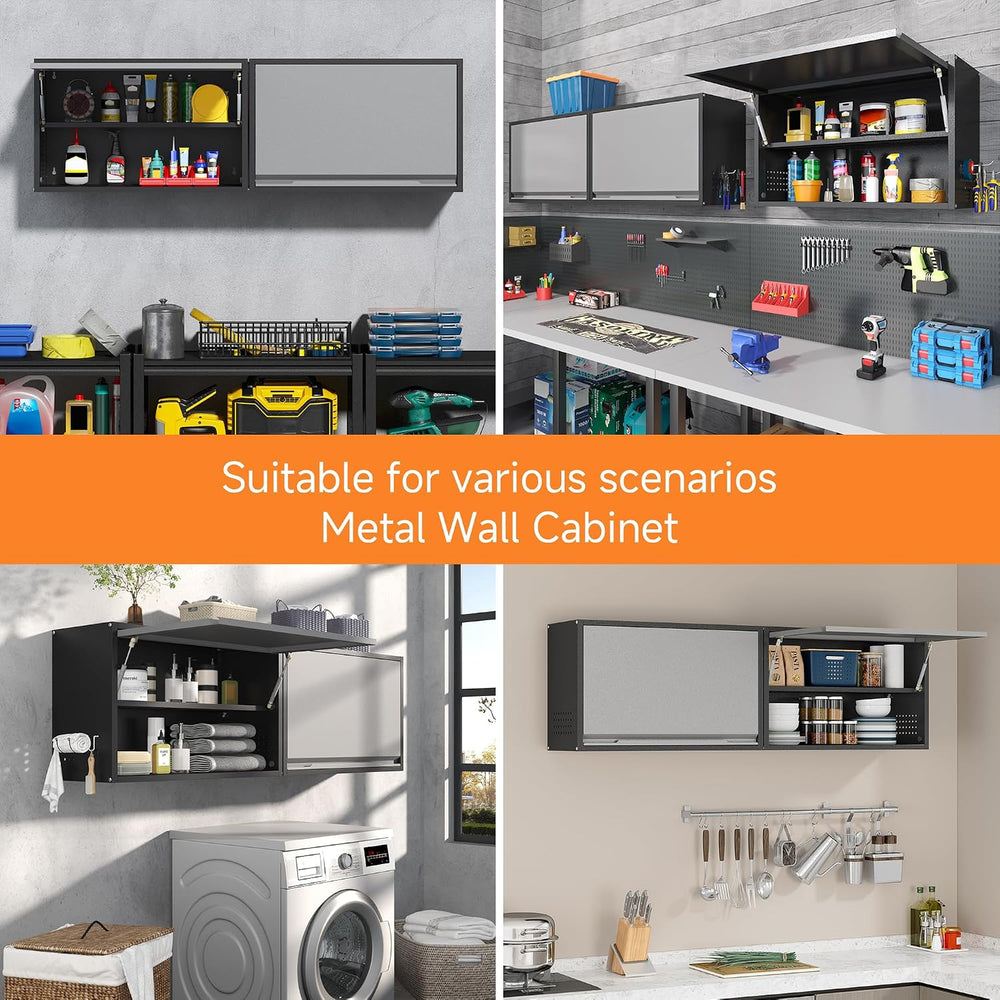 Coolsun Garage Wall Cabinet with Up-Flip Door, 19.7" H Metal Wall Cabinet