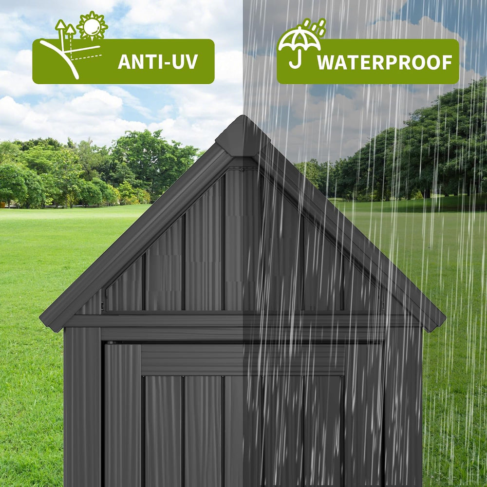 Outdoor Storage Shed, Waterproof Storage Cabinet with Ample Space, Sturdy Res...