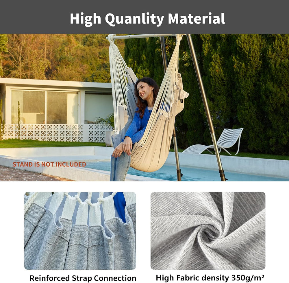 CHULIM XL Hammock Chair with Footrest, Steel Spreader Bar, 500 lb Capacity