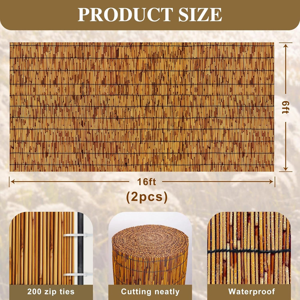 Reed Fencing Rolls,Patio Privacy Screen,Decorative Bamboo Fence Rolls for Pat...