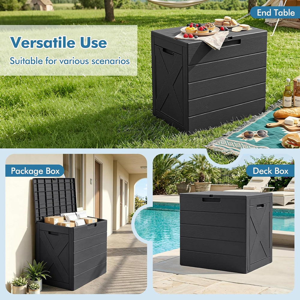 Tangkula 25 Gallon Outdoor Storage Box with Lockable Lid