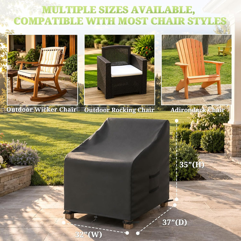 MR.COVER 900D Outdoor Chair Covers Fits Chair Up to 32" W 37" D 35&...
