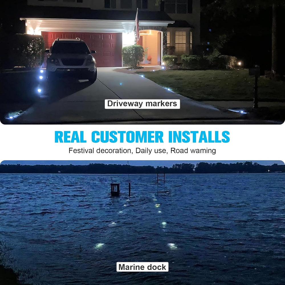 VOLISUN Solar Deck Driveway Dock Lights,Solar Pathway Lights,Warm 8 Pack | So...