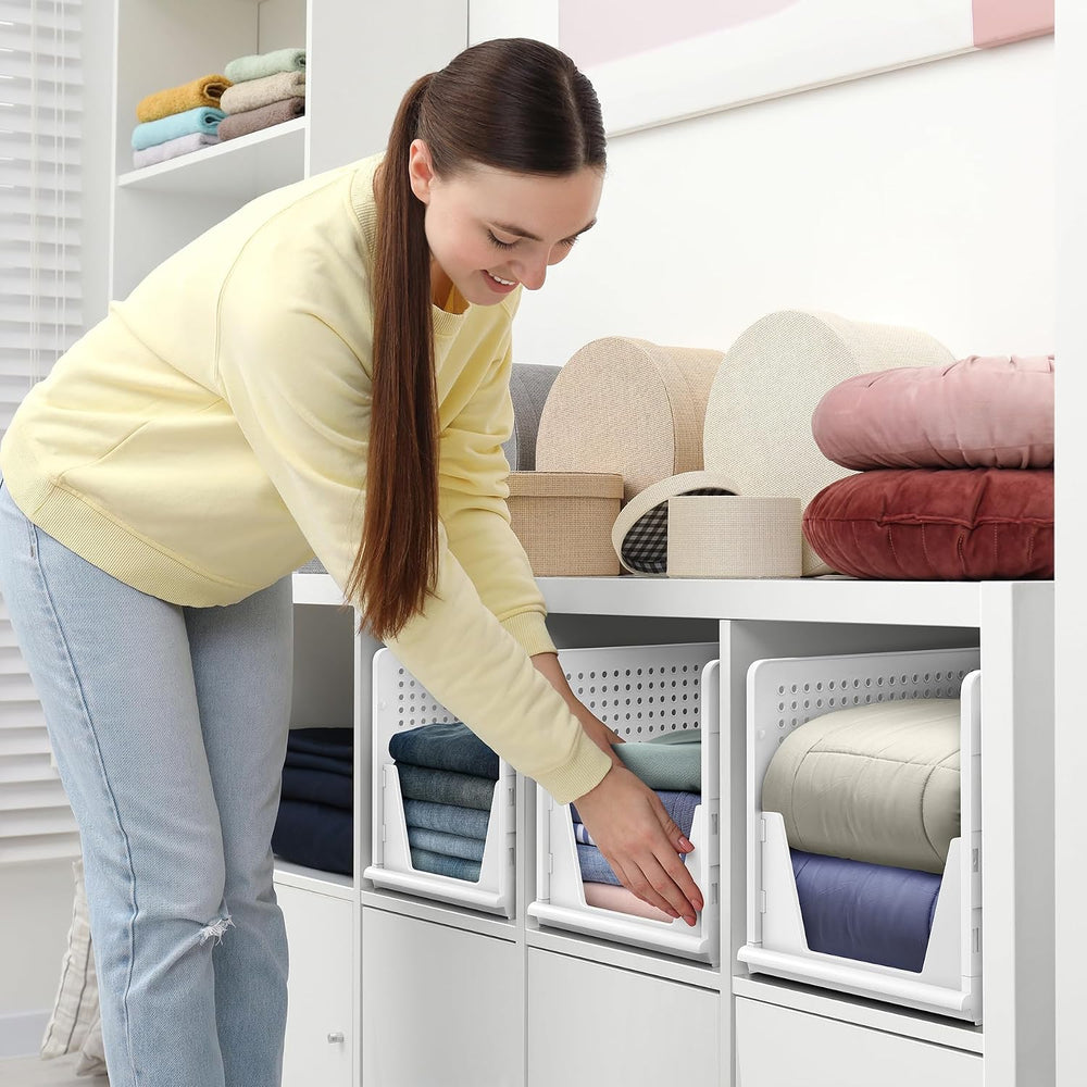 Sorbus Stackable Closet Organizer, Open-Front Shelf Bins (3 XL)